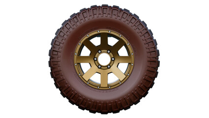 Fotobehang Voertuigen Terreinband met gouden beadlock velg  © Ryan