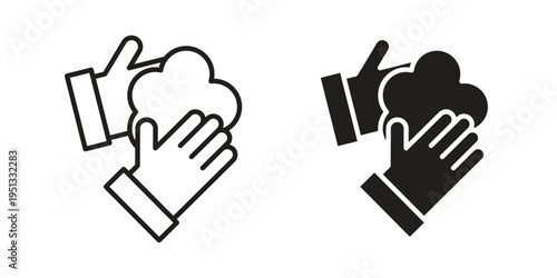 Sanitize hands icon for mobile application, button and website design.