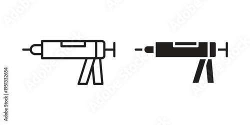 Sealant gun icon for mobile application, button and website design.