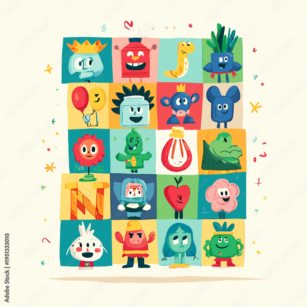 Obraz premium Whimsical Periodic Table of Puns with Playful Element Icons