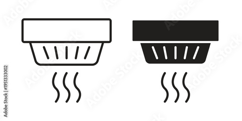 Smoke detector icon for mobile application, button and website design.