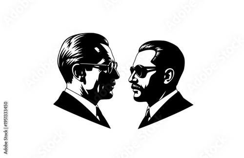 Iconic Thriller Film Director Profile Silhouette, Classic Cinema Master of Suspense Vector Sticker, Vintage Hollywood Director Icon