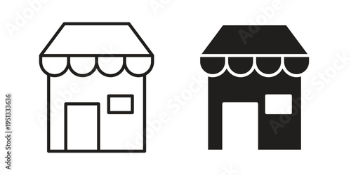 Store icon for mobile application, button and website design.