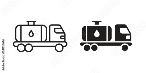 Tank truck icon for mobile application, button and website design.