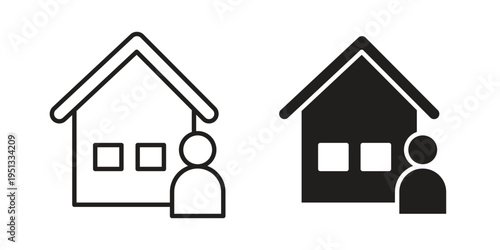 Tenant icon for mobile application, button and website design.
