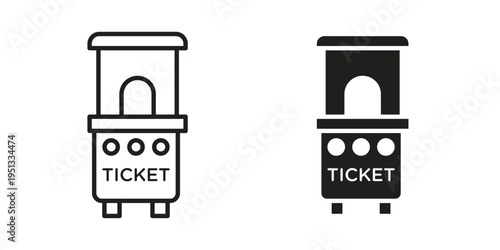 Ticket window icon for mobile application, button and website design.