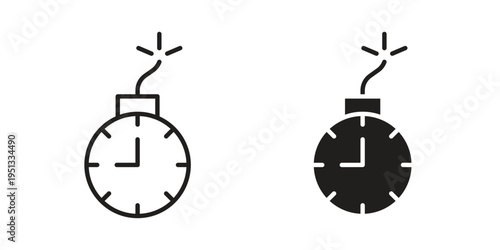 Time bomb icon for mobile application, button and website design.