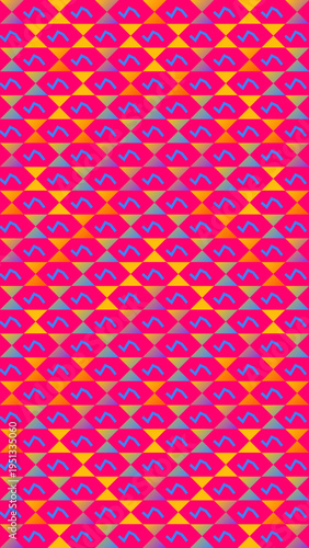 Vibrant Geometric Pattern with Symmetrical Shapes vector illustration