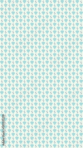 Seamless Pattern with Teal Diamonds and Zigzag Lines vector illustration