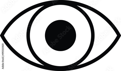 Minimalist human eye icon design vector illustration isolated on white background for logo branding