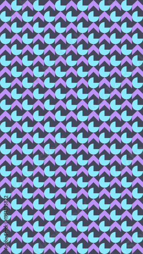Repeating Geometric Pattern with Moon and Arrow Shapes vector illustration