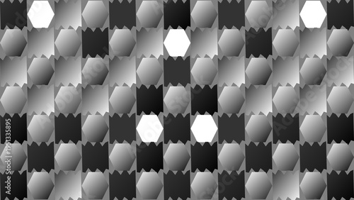 Abstract Geometric Pattern in Black and White vector illustration