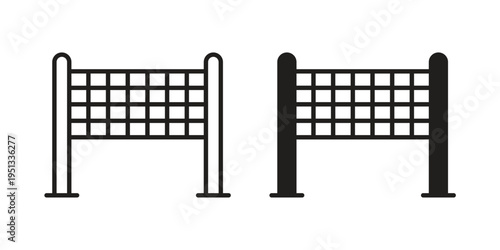 Volleyball net icon for mobile application, button and website design.