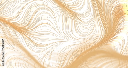 Abstract gold lines on whit...