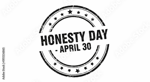 Honesty day april 30th celebration logo with stars and text on white background