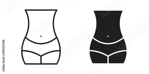 Women waist icon for mobile application, button and website design.