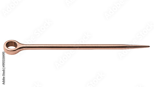 Tableau sur toile Isolated copper-toned lacing needle, a precise pointed tool with an eyelet for c
