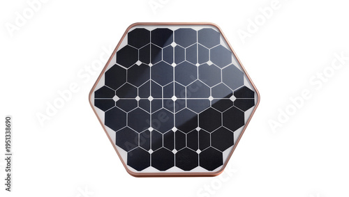 Obraz na płótnie Isolated hexagonal solar panel with modern design and photovoltaic cells for ren