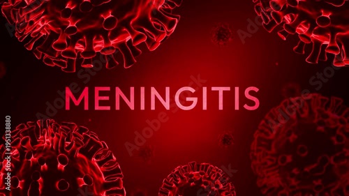 Meningitis virus cells on dark background emphasizing viral infection pandemic health safety and microscopic biology concepts