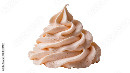 Tableau sur toile Isolated elegant light peach colored dollop of sweet meringue, fluffy dessert to
