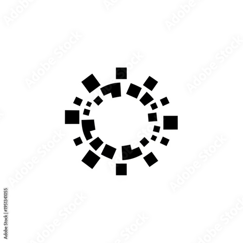 Abstract Circular Pattern of Squares - Modern Design Element.