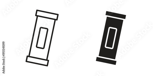 Candy-bar icon set. outlined and solid flat clipart versions.