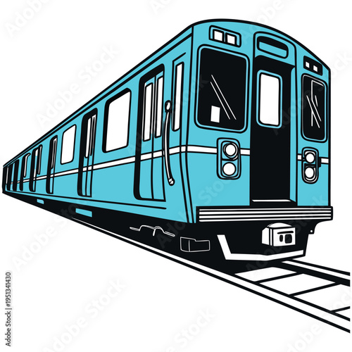 Train at the station on white background with transport and city vehicles.
