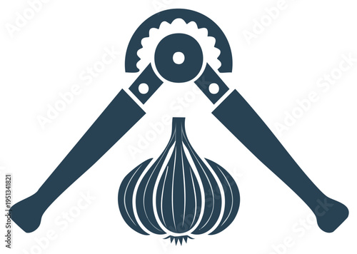 Garlic and Garlic Crusher Illustrated Cooking Icon