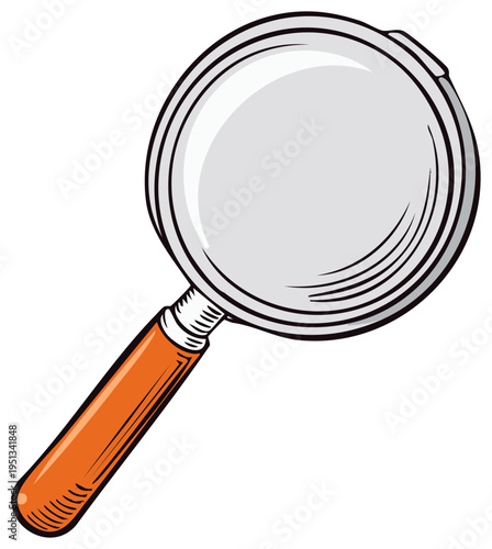 Vintage Style Magnifying Glass Illustration for Research and Investigation