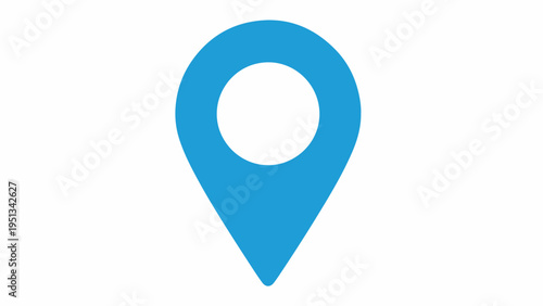 Blue Map Pin Icon Symbol.