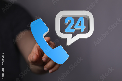 Hand pressing a digital pho...