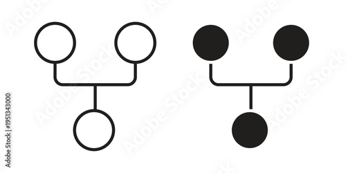 Code Fork icon set. outlined and solid flat clipart versions.