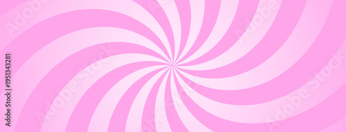 Spiral Candy Background with ice cream pink whirlpool. Comic Twist Psychedelic Bg Wavy Lines. Carnival Platful Backdrop with Circular Sun Rays. Abstract Whirlpool Pattern for Birthday Flyer, Poster.