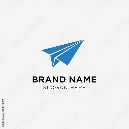 Blue Paper Airplane Logo Design for Modern Business Communication.