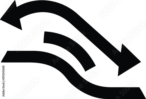 Black arrows with multiple directions and lines