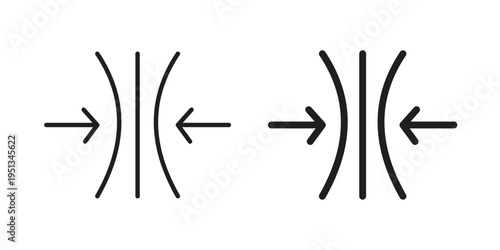 Elastic icon set. outlined and solid flat clipart versions.