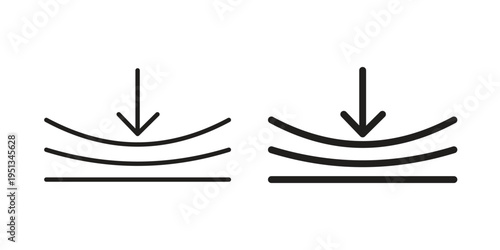 Elastic icon set. outlined and solid flat clipart versions.