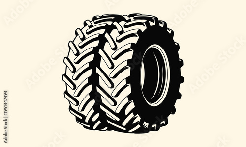 Double heavy duty tractor tire set for agricultural machinery off road vehicle wheels black and white