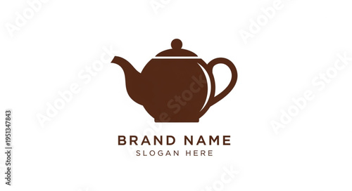Elegant Brown Teapot Logo Design for Tea Brand Identity.