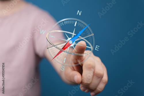 Person's hand touching a di...
