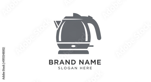 Elegant Kettle Logo Design - Modern Kitchen Appliance Icon for Branding.