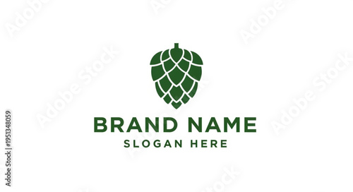 Elegant hop cone logo design for brewery or beer-related business, showcasing natural ingredients.