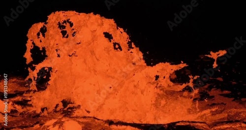 close-up lava splattered upwards volcanic cinematic footage background
