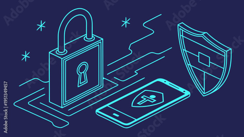 Hand drawn vector illustration of a microphone and an electric guitar