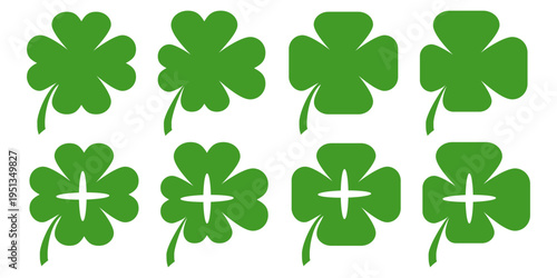 Clover leaf illustration in flat style. Clover leaf vector design symbolizes trust, hope, love, and good luck.	
