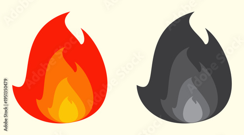 Fire emoji vector symbol sign in flat style. vector illustration of flame	
