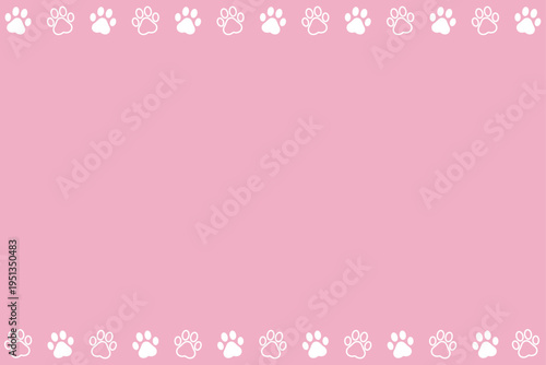 肉球の横長フレーム　ピンク