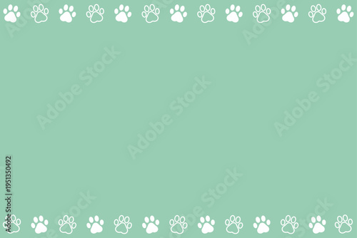 肉球の横長フレーム　グリーン