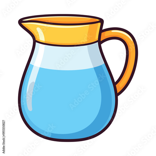 Glass pitcher filled with fresh blue water, an ideal illustration for drinks, healthy living, and refreshment concepts