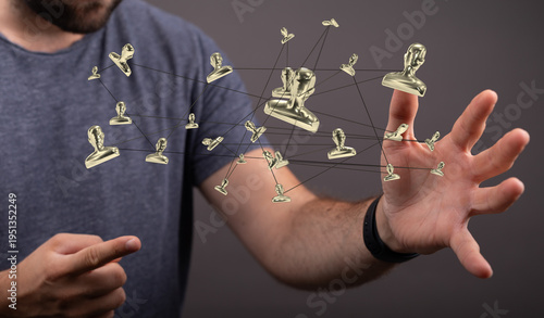 Hand reaching out to connec...